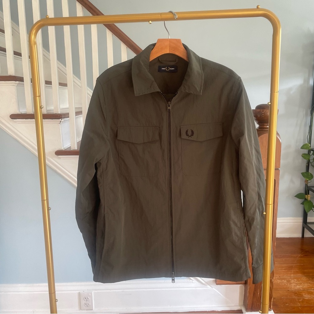 Free Perry Logo-embroidered Zipped Shirt Jacket in Military Green, Size Small